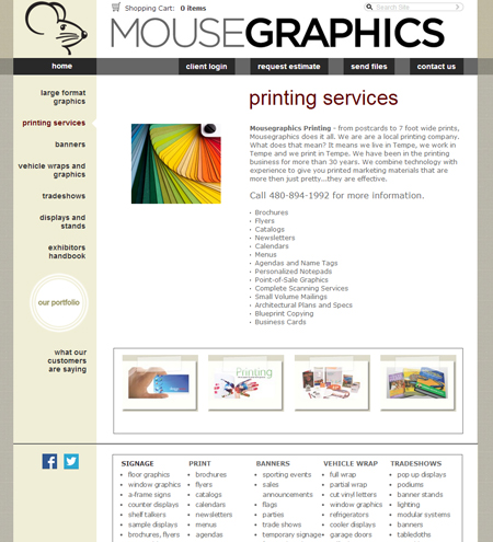 MouseGraphics Printing Services Page